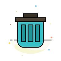 Mülleimer kann Container Mülleimer Büro abstrakte flache Farbsymbolvorlage vektor