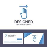 kreativ företag kort och logotyp mall finger fyra gest rätt vektor illustration