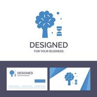 kreativ företag kort och logotyp mall kunskap dna vetenskap träd vektor illustration