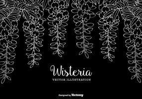 Hand Drawn Wisteria Vektor Hintergrund