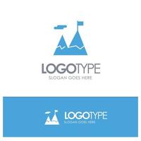 skicklig företag uppdrag motivering blå fast logotyp med plats för Tagline vektor