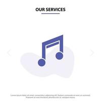 Unsere Services App Basic Design Mobile Music Solid Glyph Icon Web Card Template vektor