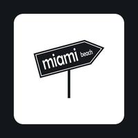 Melden Sie Miami Beach-Symbol, einfachen Stil vektor