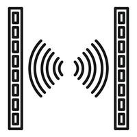 Symbol für Schallschutzbarriere, Umrissstil vektor