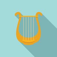 Musikalische Ikone der Harfe, flacher Stil vektor