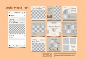 social media posta baner för mode posta mall vektor
