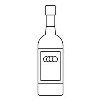 ryska vodka flaska ikon, översikt stil vektor
