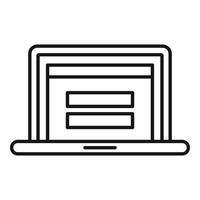 Laptop-Authentifizierungssymbol, Umrissstil vektor
