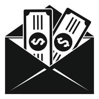 Geld-Cash-Mail-Symbol, einfacher Stil vektor