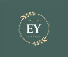 Ey Initialen Brief Hochzeit Monogramm Logos Sammlung, handgezeichnete moderne minimalistische und florale Vorlagen für Einladungskarten, Save the Date, elegante Identität für Restaurant, Boutique, Café im Vektor