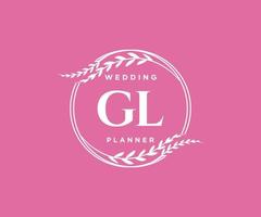 gl initialen brief hochzeit monogramm logos sammlung, handgezeichnete moderne minimalistische und florale vorlagen für einladungskarten, save the date, elegante identität für restaurant, boutique, café im vektor