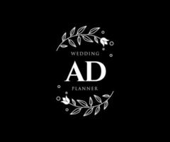 ad initialer brev bröllop monogram logotyper samling, hand dragen modern minimalistisk och blommig mallar för inbjudan kort, spara de datum, elegant identitet för restaurang, boutique, Kafé i vektor