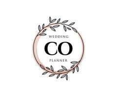 Co Initialen Brief Hochzeit Monogramm Logos Sammlung, handgezeichnete moderne minimalistische und florale Vorlagen für Einladungskarten, Save the Date, elegante Identität für Restaurant, Boutique, Café im Vektor