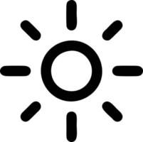 Sonnensymbol auf weißem Hintergrund, Illustration des Sonnensymbolsymbols in Schwarz auf weißem Hintergrund vektor