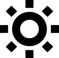 Sonnensymbol auf weißem Hintergrund, Illustration des Sonnensymbolsymbols in Schwarz auf weißem Hintergrund vektor