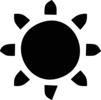 Sol ikon i vit bakgrund, illustration av Sol ikon symbol i svart på vit bakgrund vektor