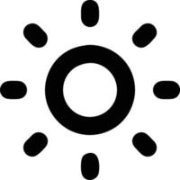 Sol ikon i vit bakgrund, illustration av Sol ikon symbol i svart på vit bakgrund vektor