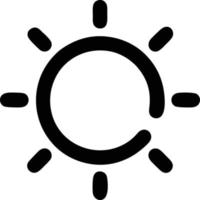 Sol ikon i vit bakgrund, illustration av Sol ikon symbol i svart på vit bakgrund vektor