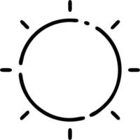 Sol ikon i vit bakgrund, illustration av Sol ikon symbol i svart på vit bakgrund vektor