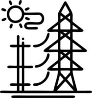 Sonnensymbol auf weißem Hintergrund, Illustration des Sonnensymbolsymbols in Schwarz auf weißem Hintergrund vektor