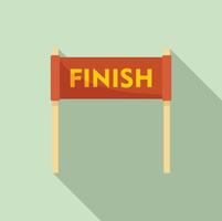 Running Finish Banner-Symbol, flacher Stil vektor