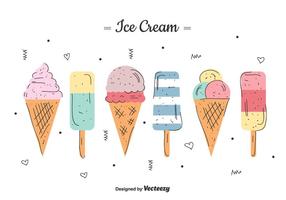 Gratis Ice Cream Set vektor