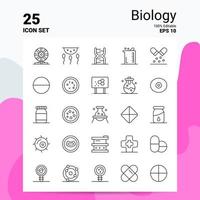 25 Biologie-Icon-Set 100 bearbeitbare Eps 10-Dateien Business-Logo-Konzept-Ideen-Line-Icon-Design vektor