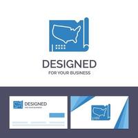kreativ företag kort och logotyp mall Karta stater förenad USA vektor illustration