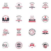 kärlek du pappa kort design för Lycklig fäder dag typografi samling 16 svart och rosa design redigerbar vektor design element