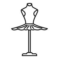 Ballerina-Kleid-Symbol Umrissvektor. Prinzessin Ballettkleid vektor