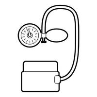 Tonometer-Drucksymbol, Umrissstil vektor