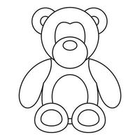 teddy Björn ikon, översikt stil vektor