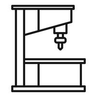 Symbol für Fräsmaschine herstellen, Umrissstil vektor