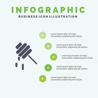 bi friska honung fast ikon infographics 5 steg presentation bakgrund vektor