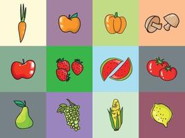 Obst-Clipart-Set-Vektor-Illustration vektor