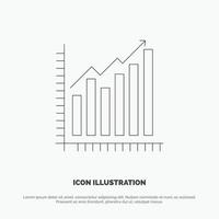 Graf analys företag diagram marknadsföring statistik trender linje ikon vektor