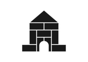 hus block ikon logotyp design mall vektor isolerat illustration