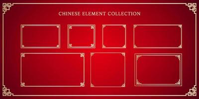 Sammlungssatz für chinesische Rahmenelemente für traditionelles Designkonzept. vektor