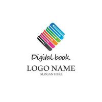 digital bok logotyp ikon teknik vektor