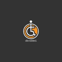 disable logotyp vektor ilustration