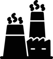Symbol für Atomfabrik-Glyphe vektor