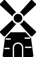 Glyphen-Symbol für Windmühlen vektor