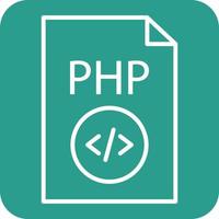 php-dateilinie runde eckhintergrundsymbole vektor