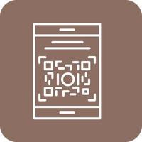 Hintergrundsymbole für runde Ecken der QR-Codezeile vektor