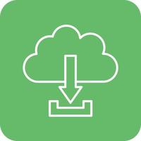 Cloud-Download-Linie runde Ecke Hintergrundsymbole vektor