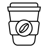 kaffe takeaway linje ikon vektor