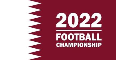 Fußballfahnenhintergrund in den Farben der Flagge von Katar, Weltmeisterschaft 2022 - Vektor