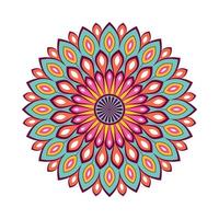 buntes mandala mit blumenverzierung vektor