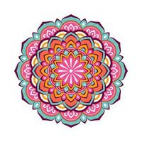 färgglad mandala med blommig prydnad vektor