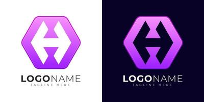 brev h logotyp vektor design mall. modern brev h logotyp ikon med färgrik geometri form.